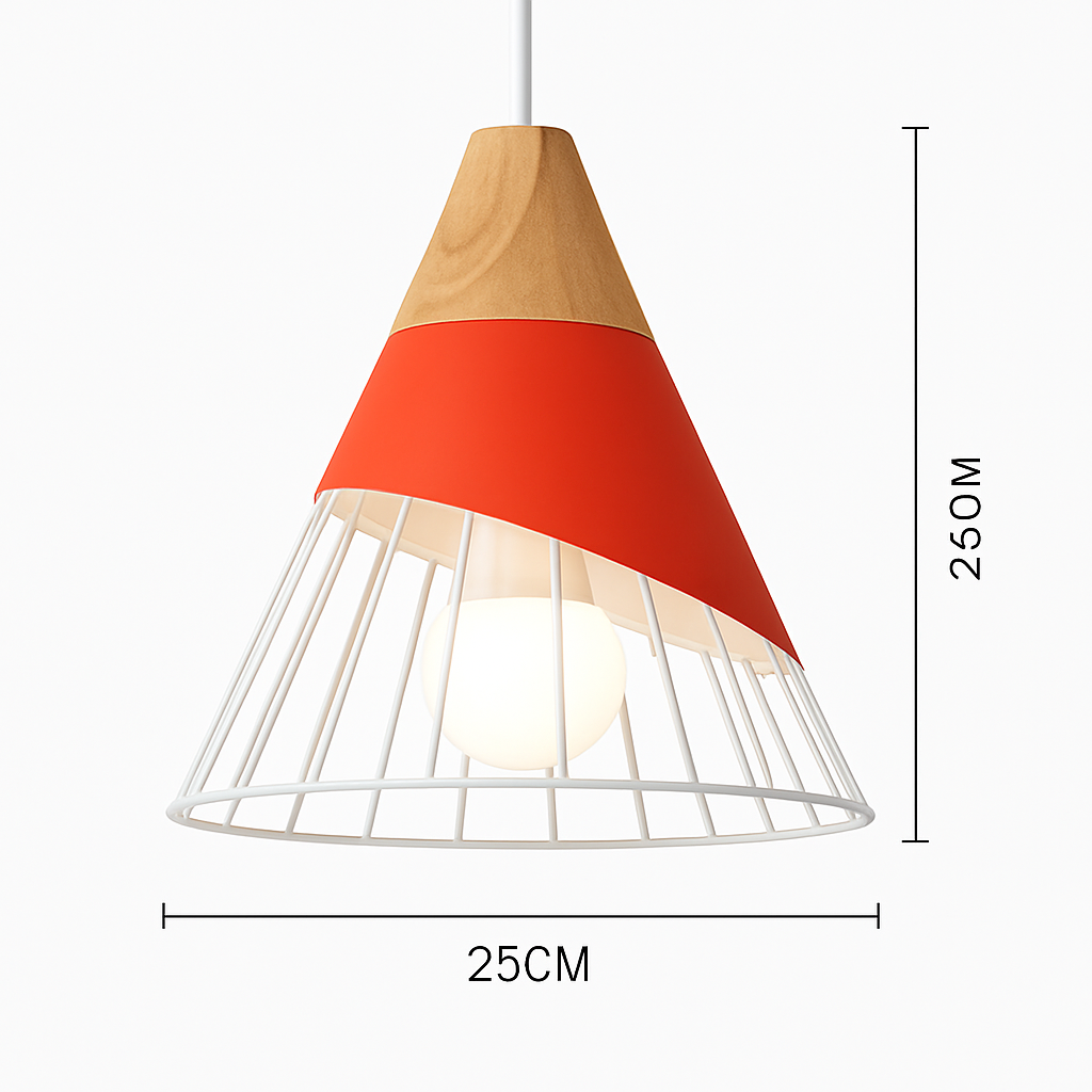 Pendelleuchte | Farbiges Metall, Helles Holz, Verschiedene Formen 13