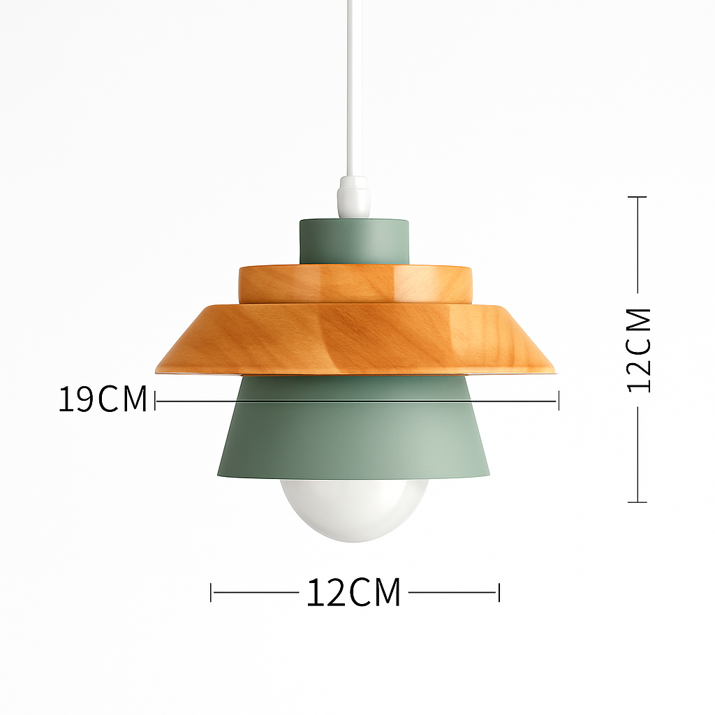 Pendelleuchte | Farbiges Metall, Helles Holz, Verschiedene Formen 14