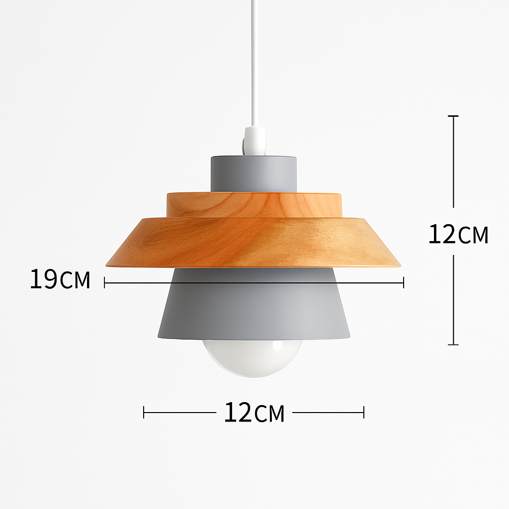Pendelleuchte | Farbiges Metall, Helles Holz, Verschiedene Formen 15