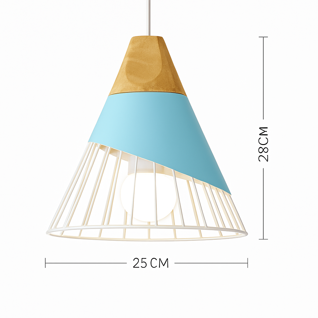 Pendelleuchte | Farbiges Metall, Helles Holz, Verschiedene Formen 17