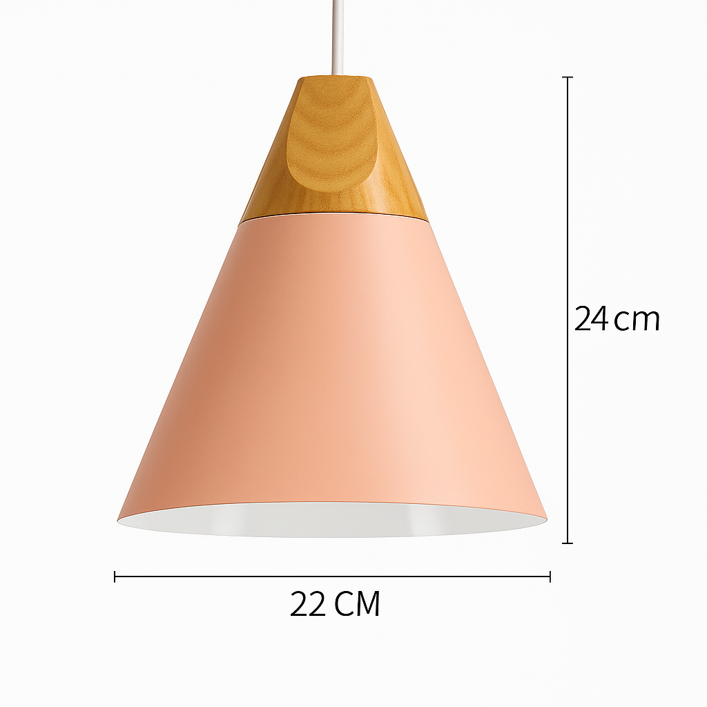 Pendelleuchte | Farbiges Metall, Helles Holz, Verschiedene Formen 23