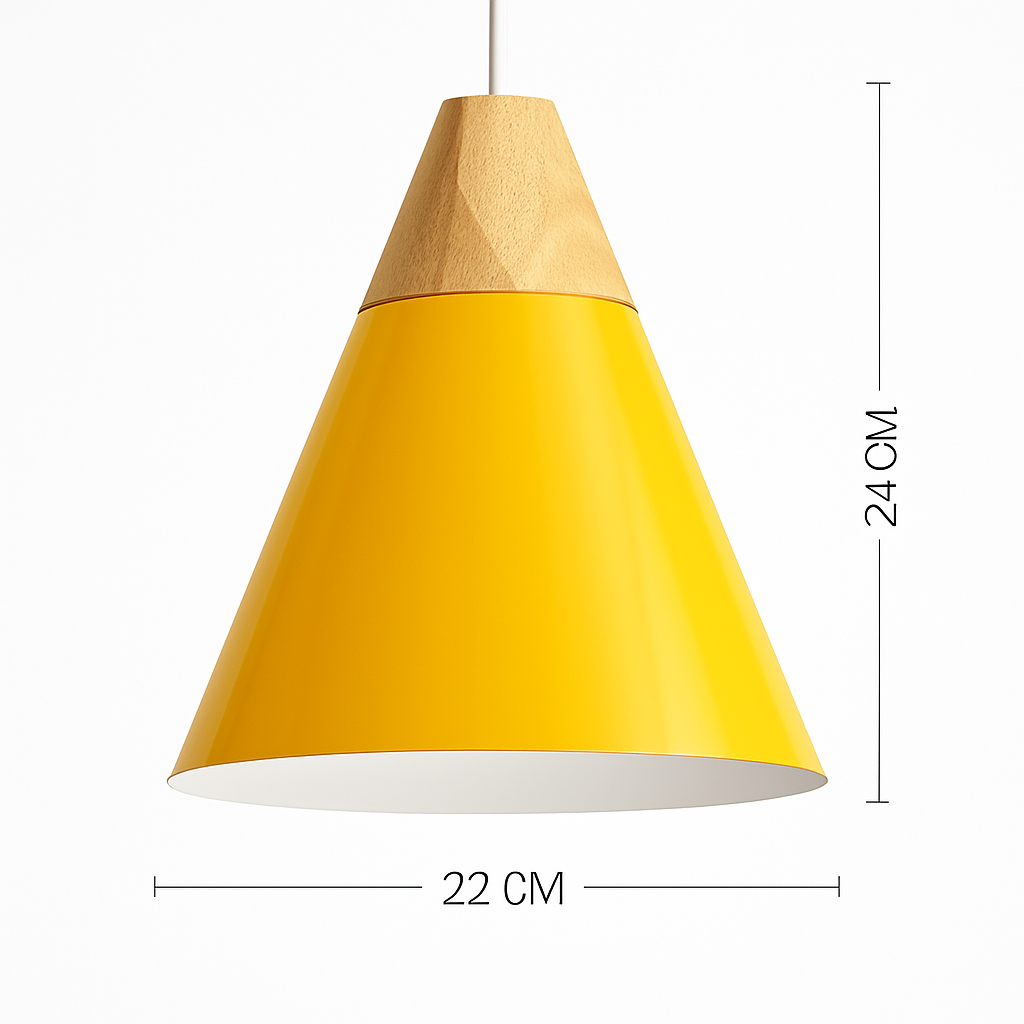 Pendelleuchte | Farbiges Metall, Helles Holz, Verschiedene Formen 6