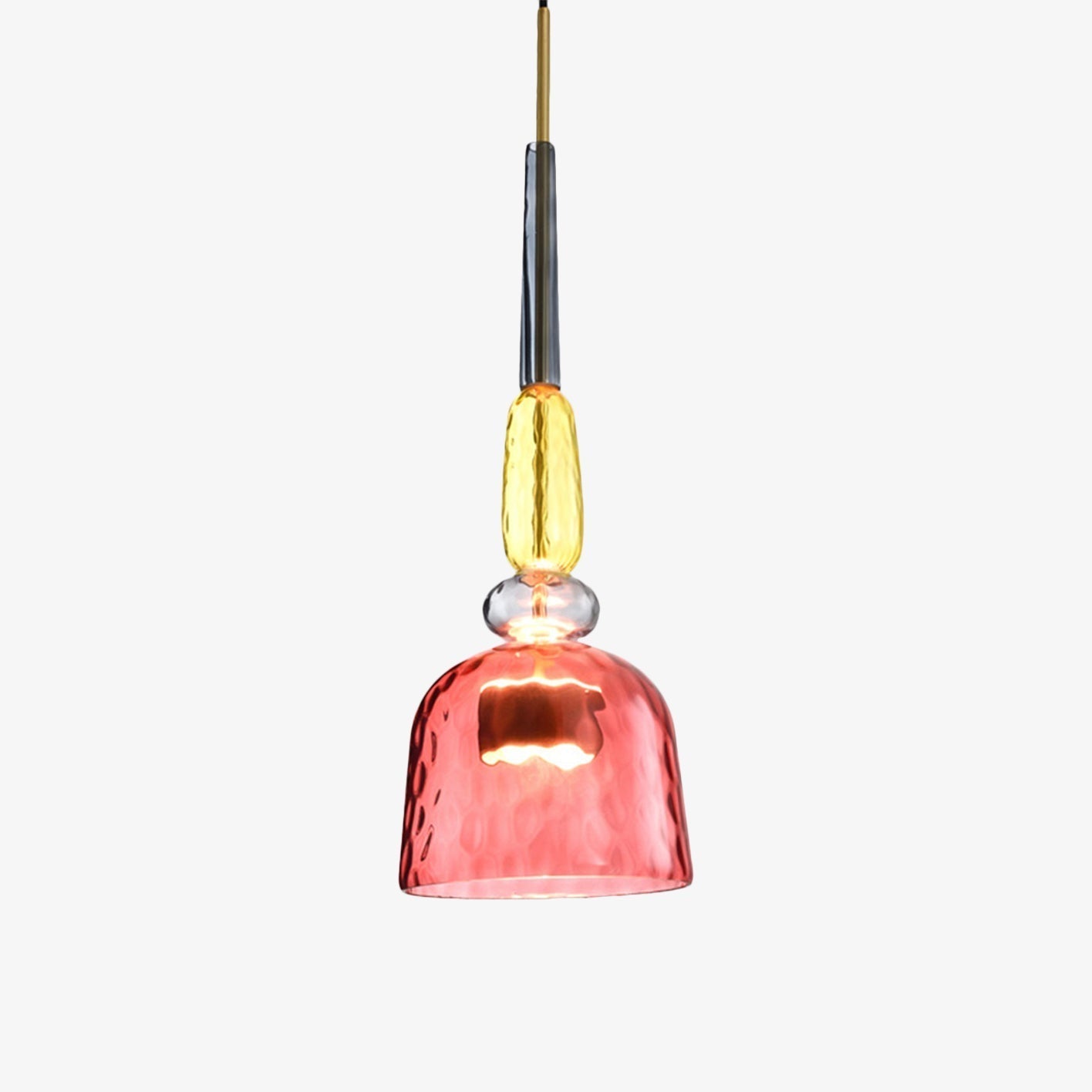 Pendelleuchte | Getöntes Glas, Metallstruktur 6
