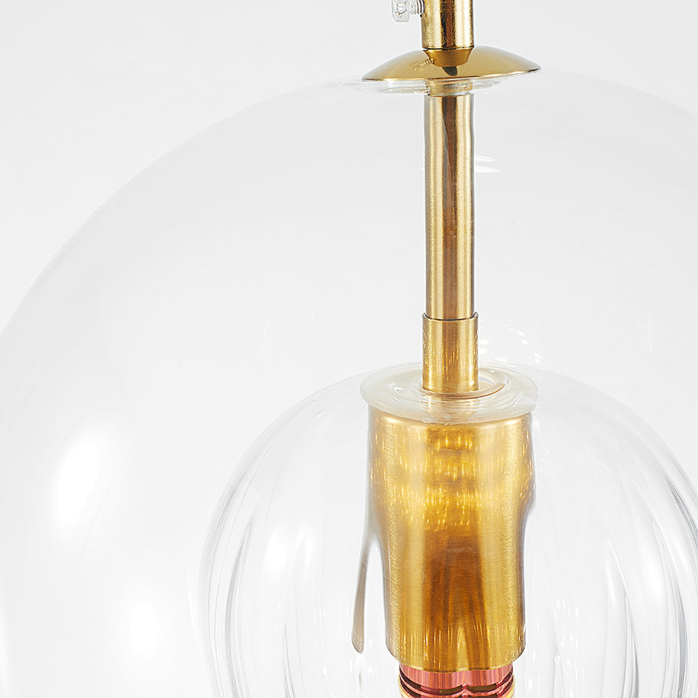 Pendelleuchte | Glaskugel, transparent und bernsteinfarben 8