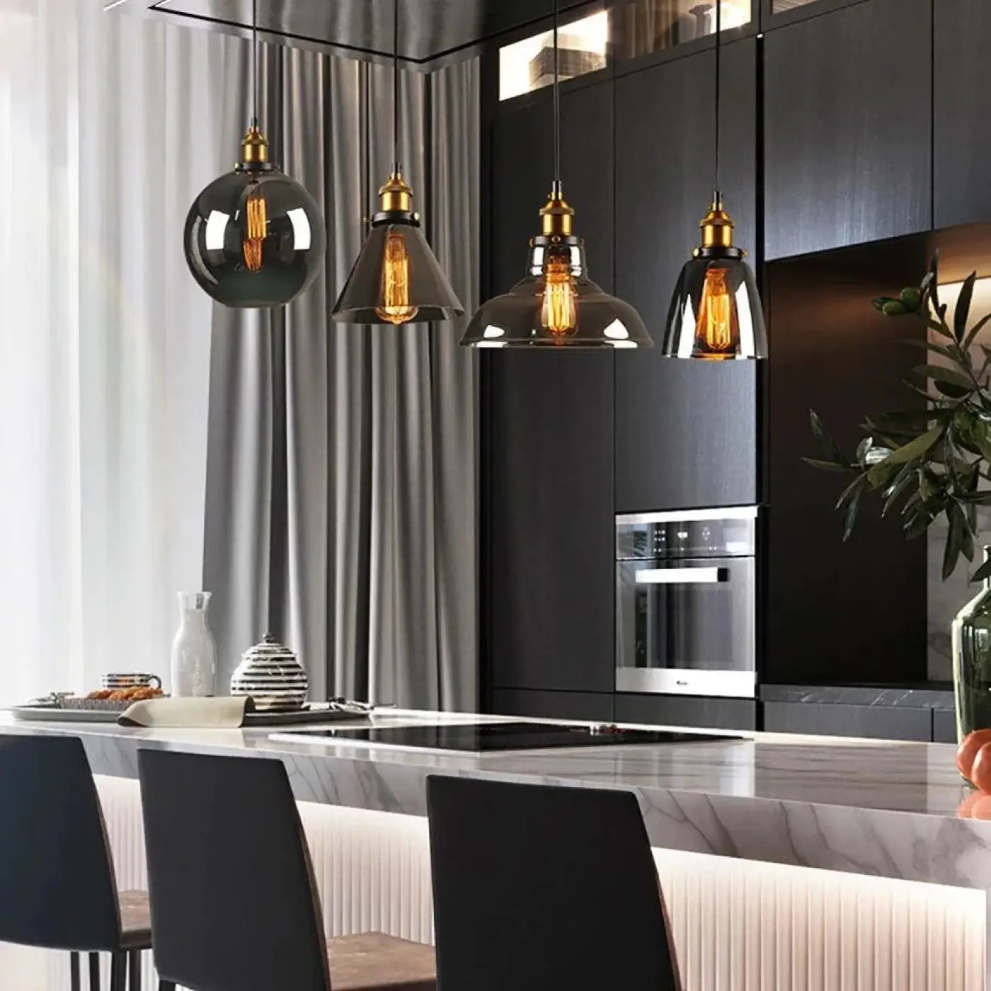 Pendelleuchte | Rauchglas, Getöntes Finish 1