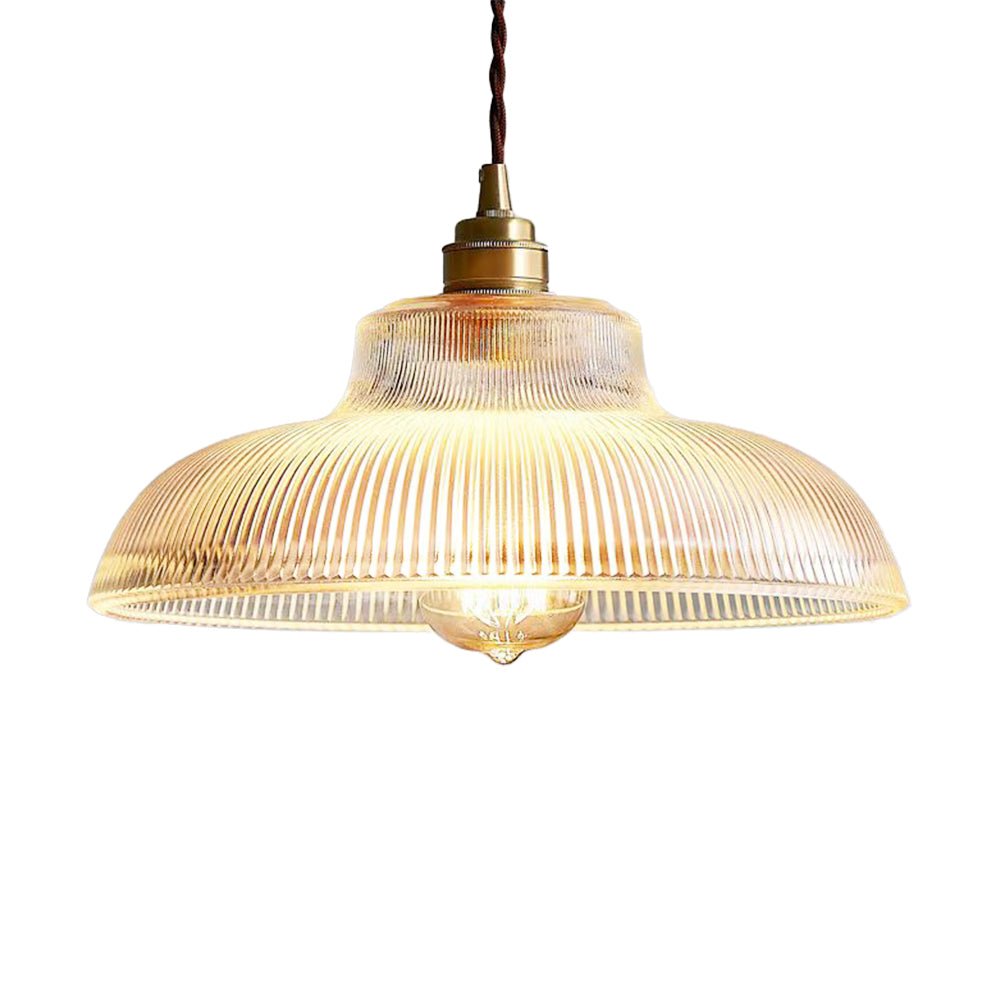 Pendelleuchte | Vintage-Design, prismatischer Glasschirm 5