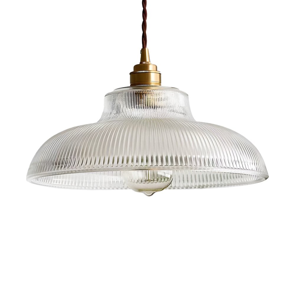 Pendelleuchte | Vintage-Design, prismatischer Glasschirm 6