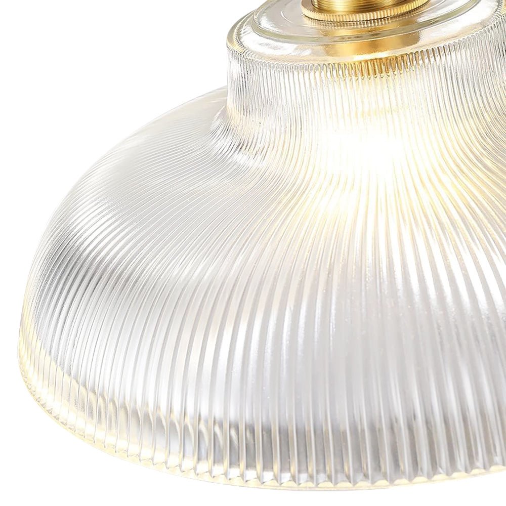 Pendelleuchte | Vintage-Design, prismatischer Glasschirm 8