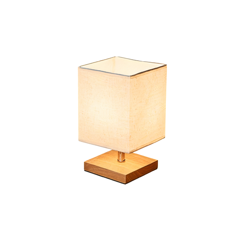 LinenWood - Minimalistische Tischlampe aus Holz und Leinen