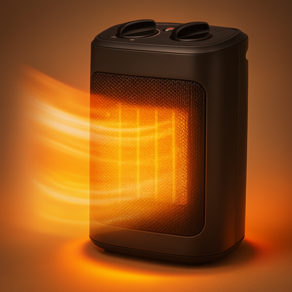 Raumheizgerät | PTC-Keramikheizelement, Einstellbarer Thermostat 0