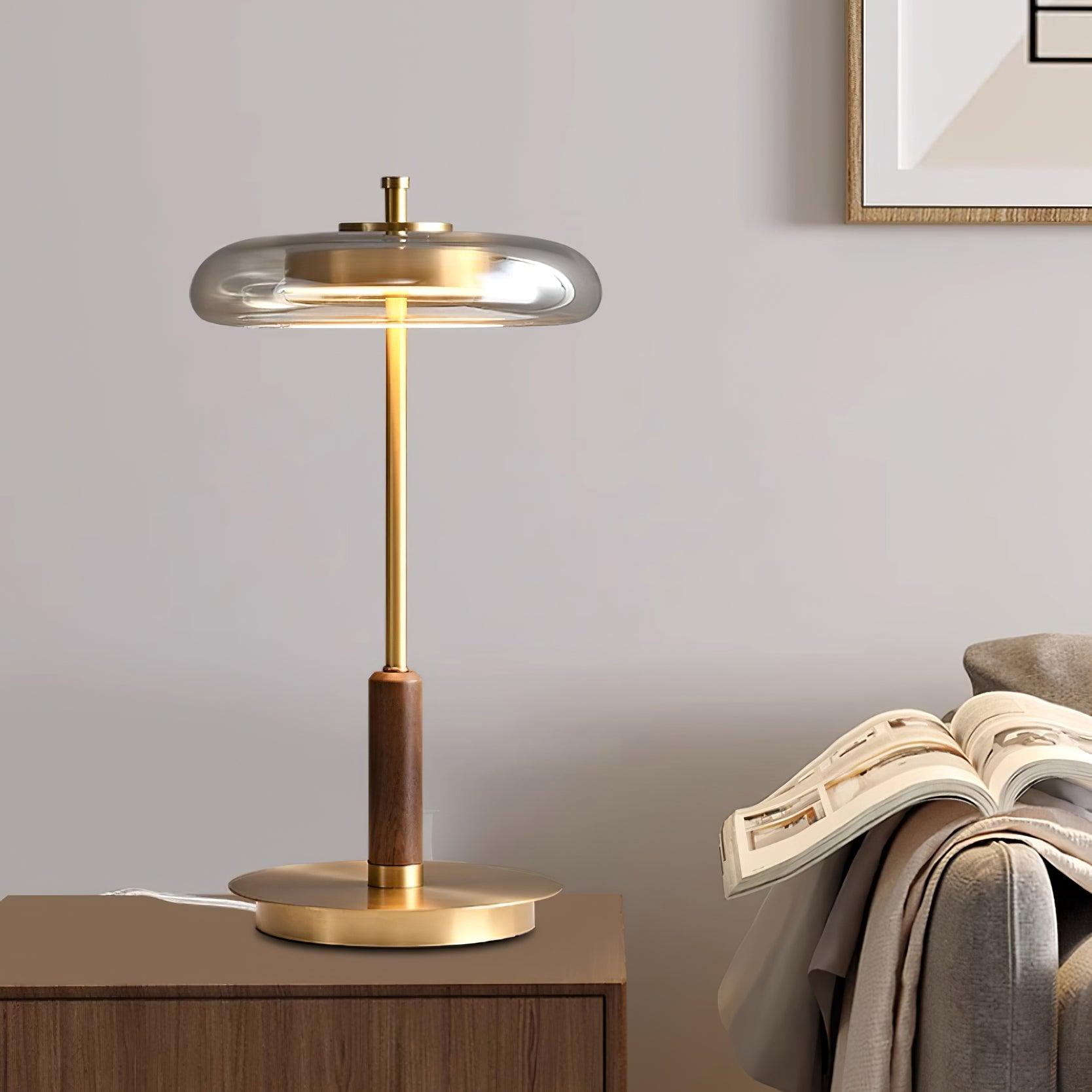 LumoRaldo Tischlampe Modern LED Gold Schwarz für Wohnzimmer