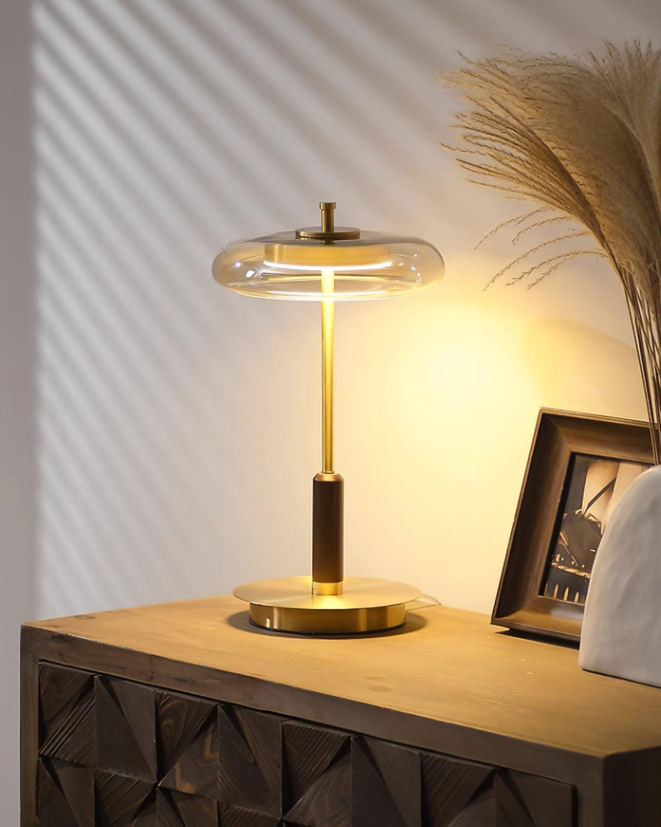 LumoRaldo Tischlampe Modern LED Gold Schwarz für Wohnzimmer