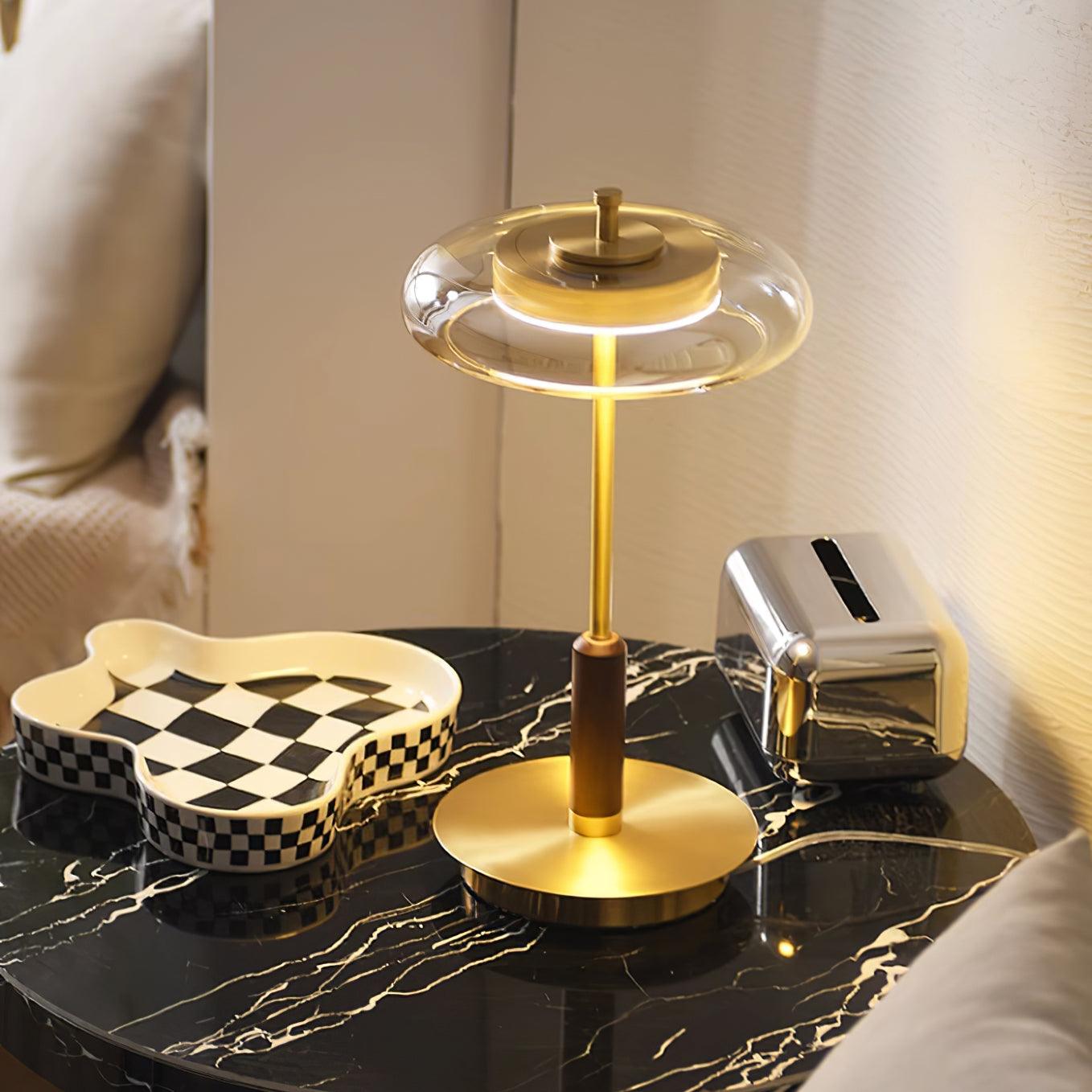 LumoRaldo Tischlampe Modern LED Gold Schwarz für Wohnzimmer