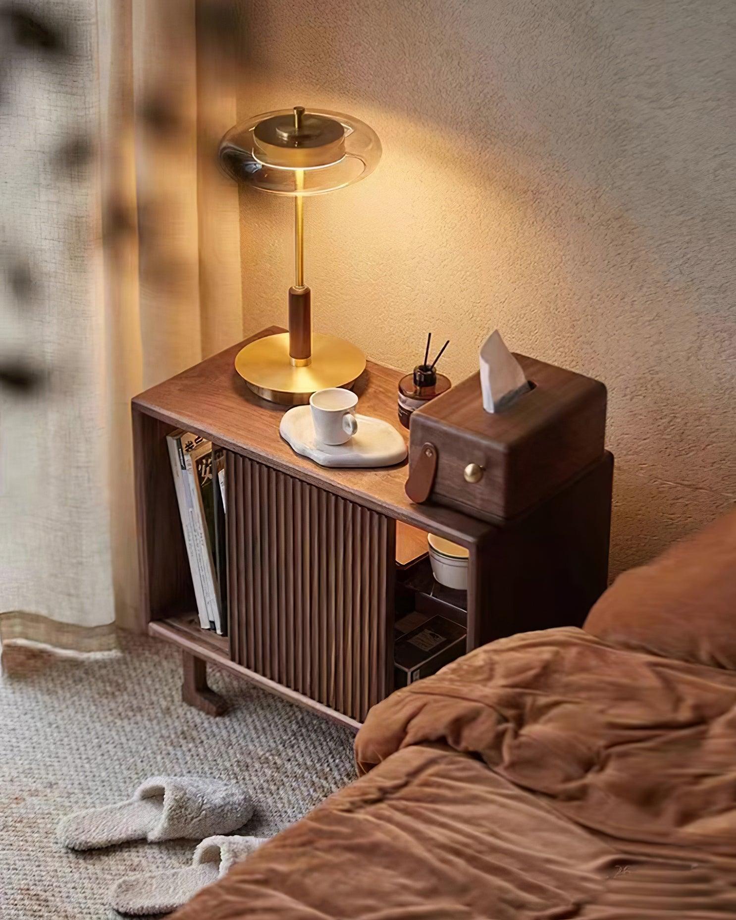 LumoRaldo Tischlampe Modern LED Gold Schwarz für Wohnzimmer