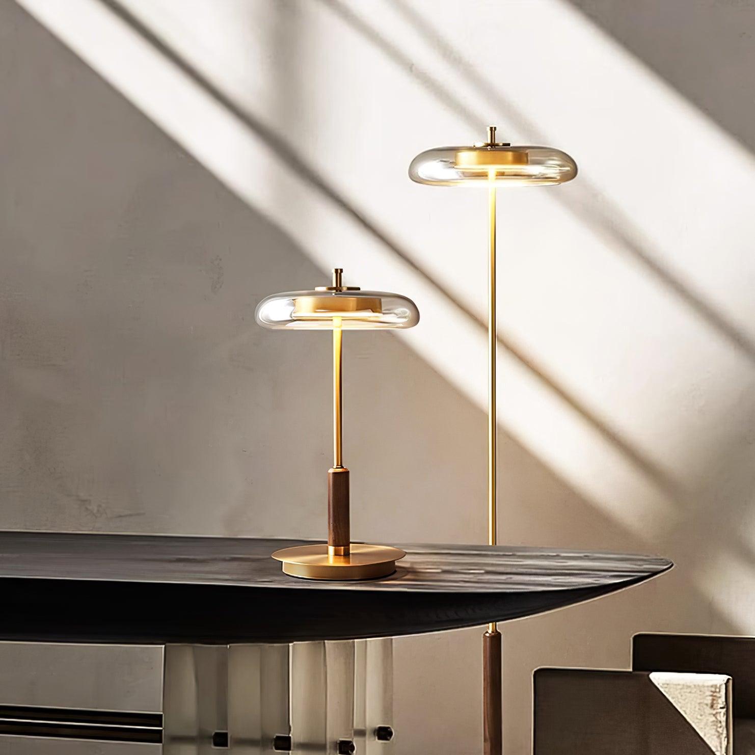 LumoRaldo Tischlampe Modern LED Gold Schwarz für Wohnzimmer
