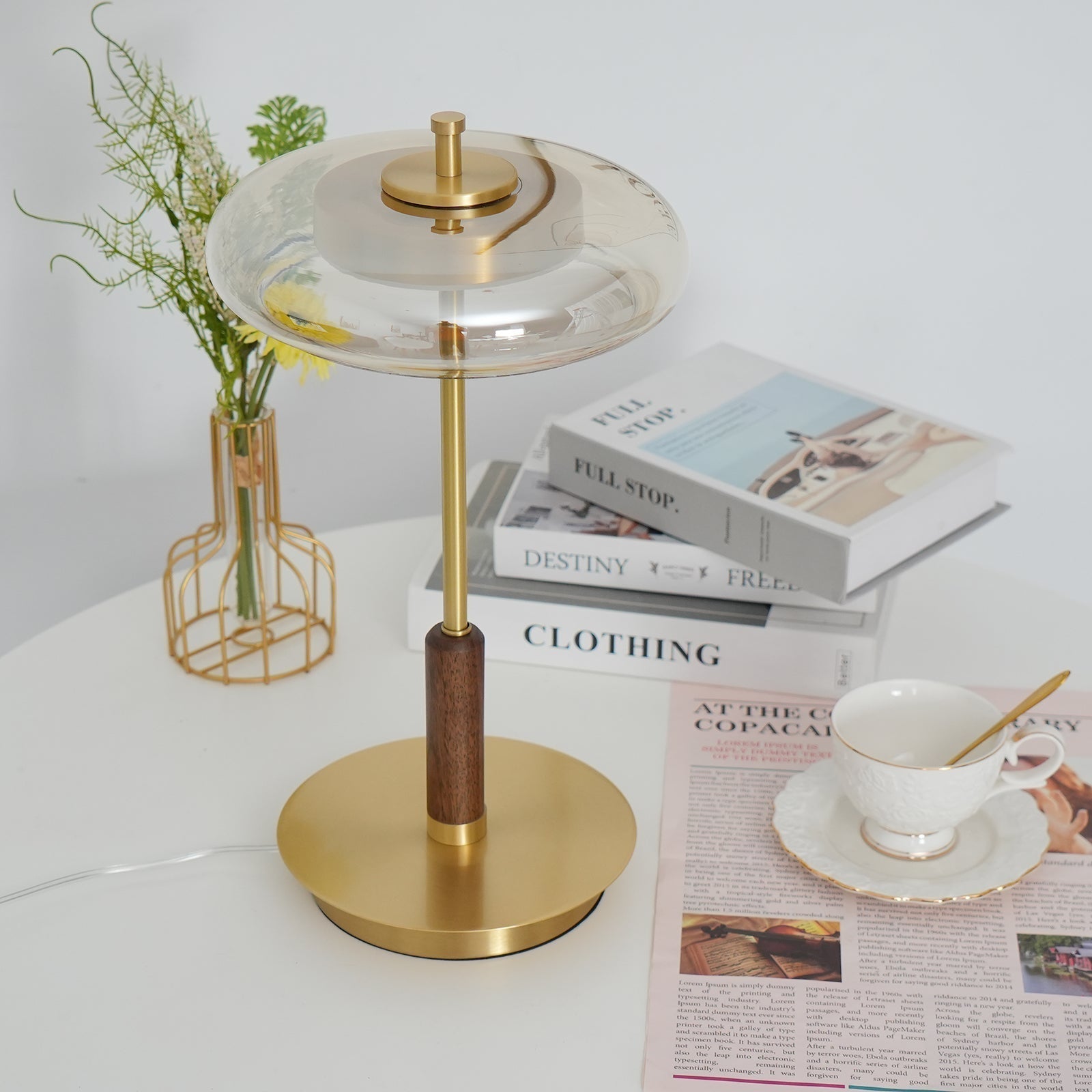 LumoRaldo Tischlampe Modern LED Gold Schwarz für Wohnzimmer