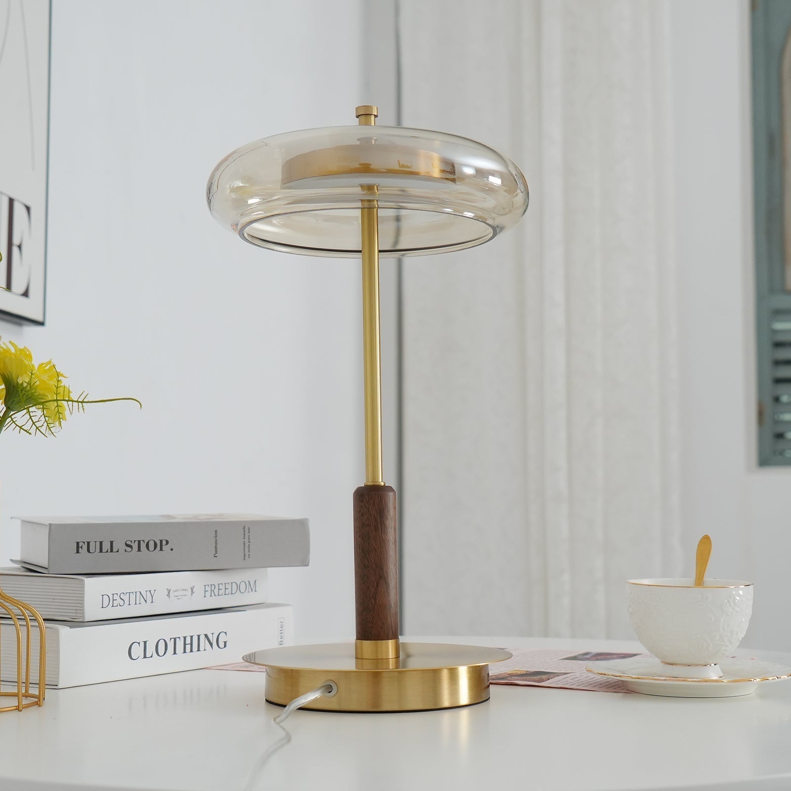 LumoRaldo Tischlampe Modern LED Gold Schwarz für Wohnzimmer