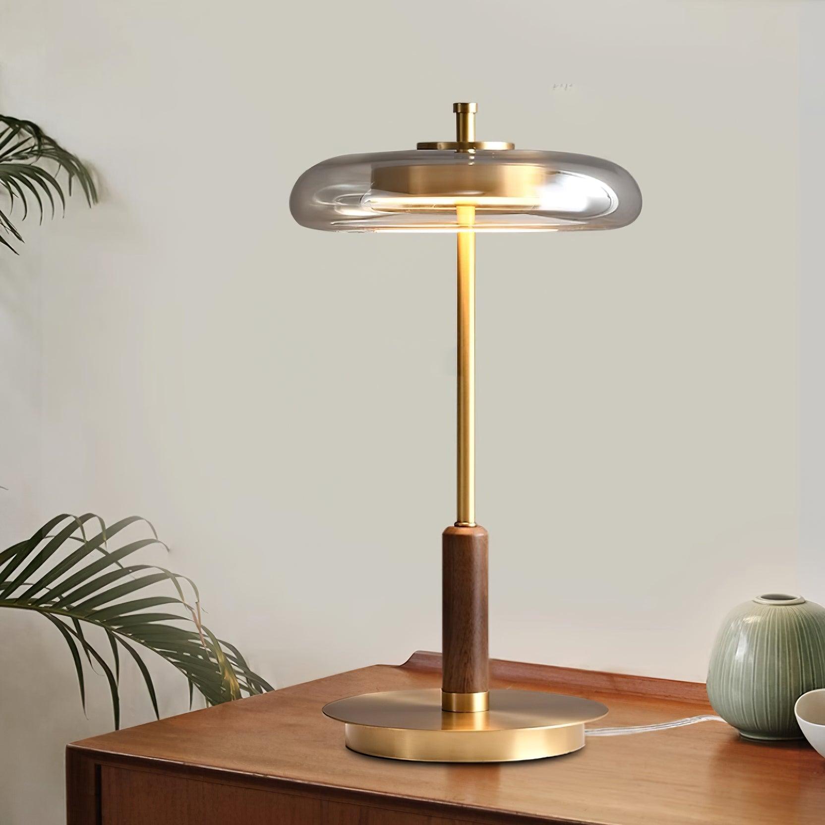 LumoRaldo Tischlampe Modern LED Gold Schwarz für Wohnzimmer
