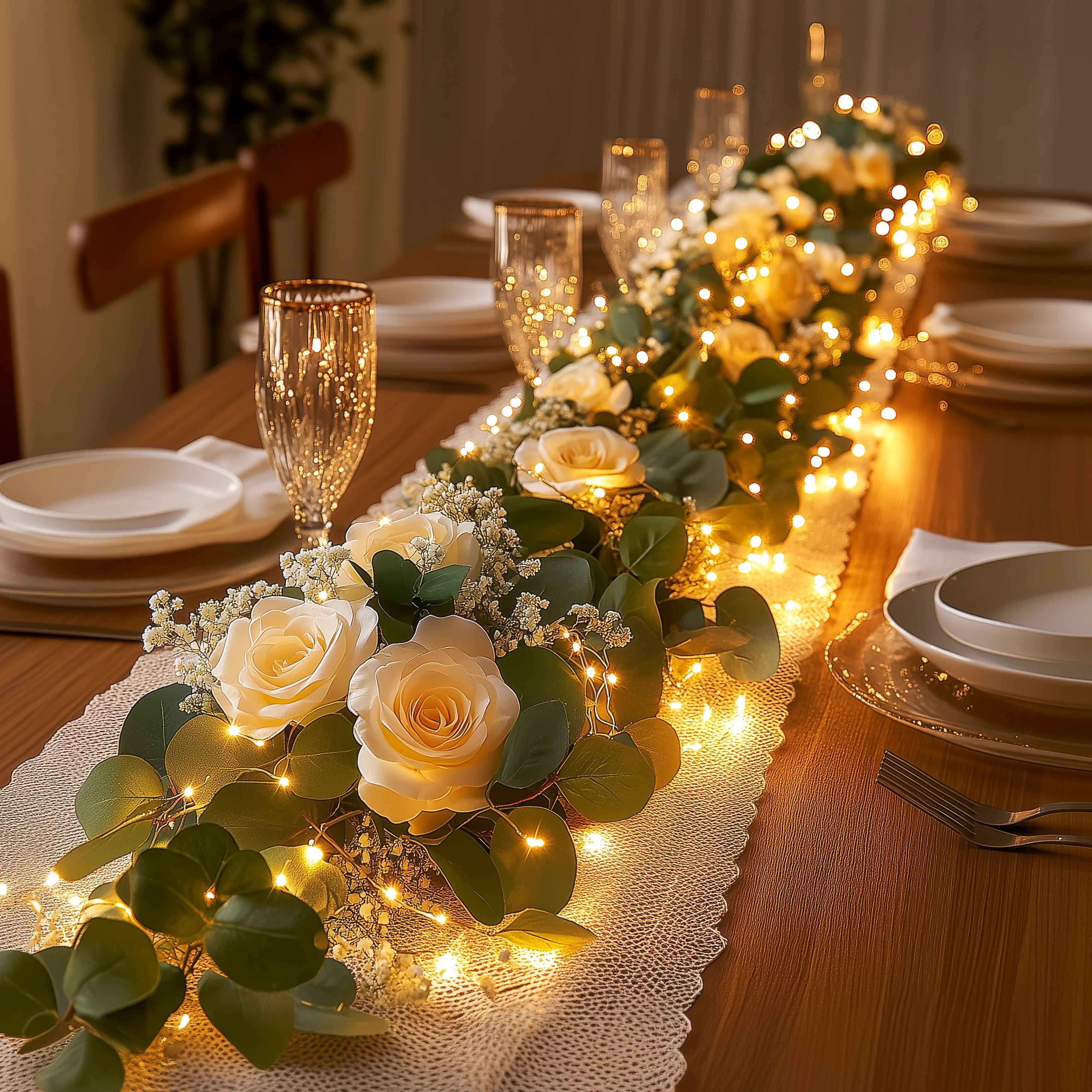 BlossomRose LED-Kranzlampe in Rosé – für Wohn- oder Esszimmer