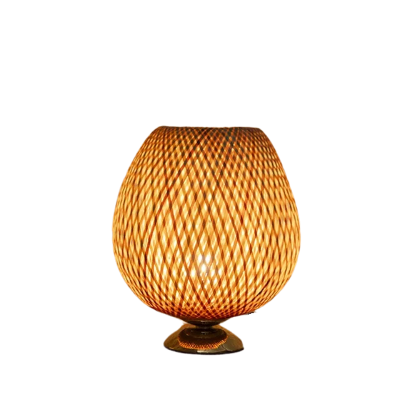 RusticLight Vintage Bamboo Tischlampe für Wohnzimmer