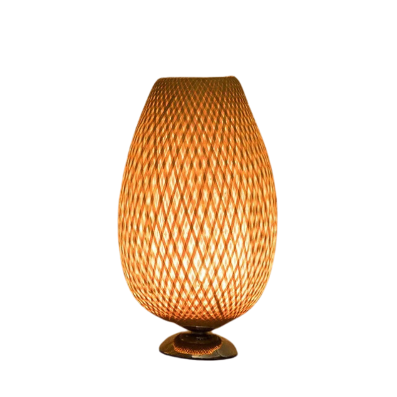 RusticLight Vintage Bamboo Tischlampe für Wohnzimmer