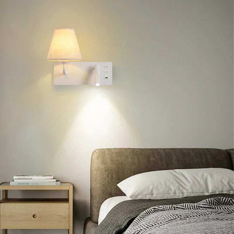 ShineNest - Moderne Wandlampe mit USB-Leselicht