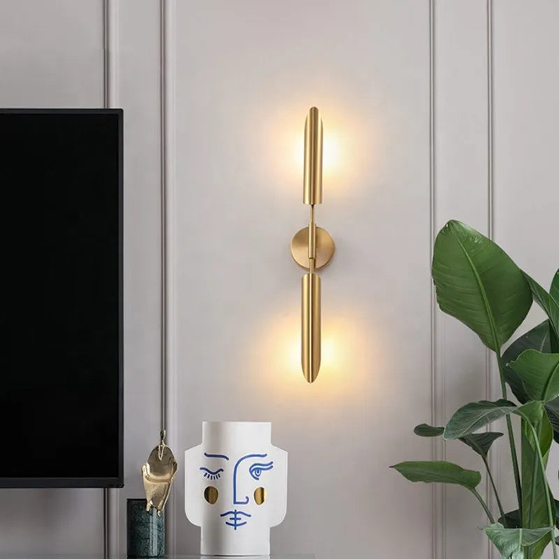 VeraGleam LED-Wandleuchte in Gold – Modern & Elegant für Wohnzimmer