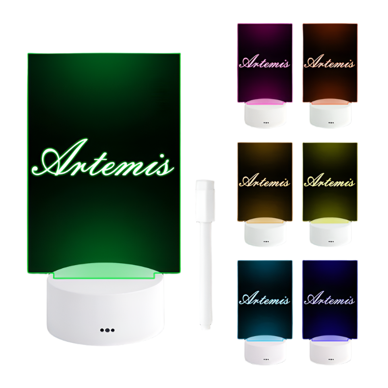 MemoGlow LED Schreibtafel Modern Leuchtend Weiß für Schreibtisch