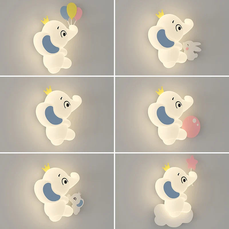 ElephantGlow LED Wandlampe - Elefantenform mit einstellbarer Beleuchtung für Kinderzimmer