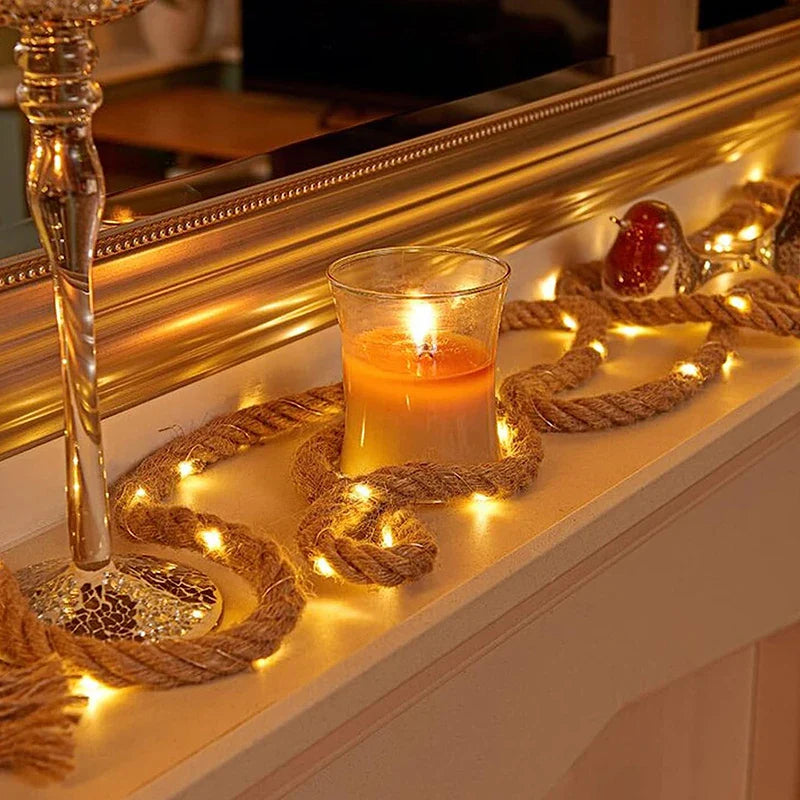 LumiCord Deko-Seil-Lichterkette Rustikal 4,5 m Warmweiß Garten