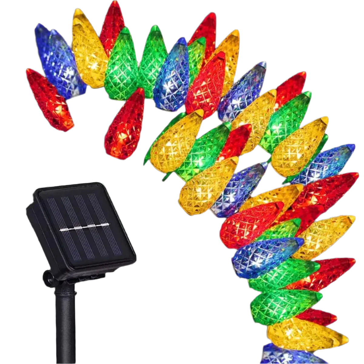 LumiFest Solar Lichterkette C6 Bunt LED für Garten & Weihnachten