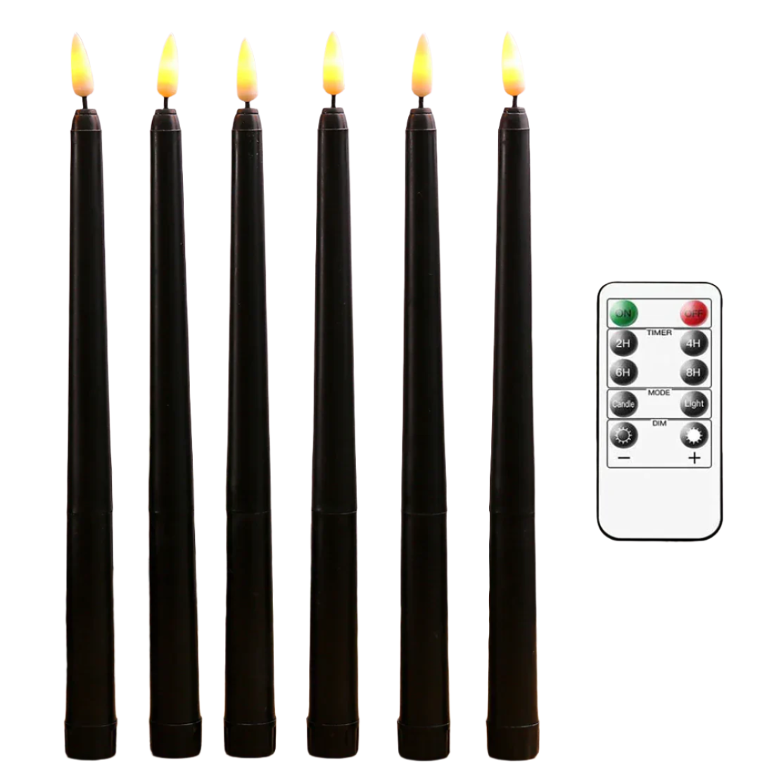 ShadowGlow – Rustikale LED-Kerzen mit Timer Schwarz für Terrasse