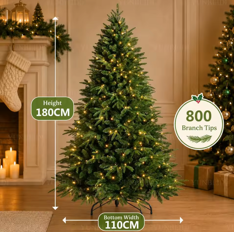 Künstlicher Weihnachtsbaum 120–180 cm aus PE/PVC