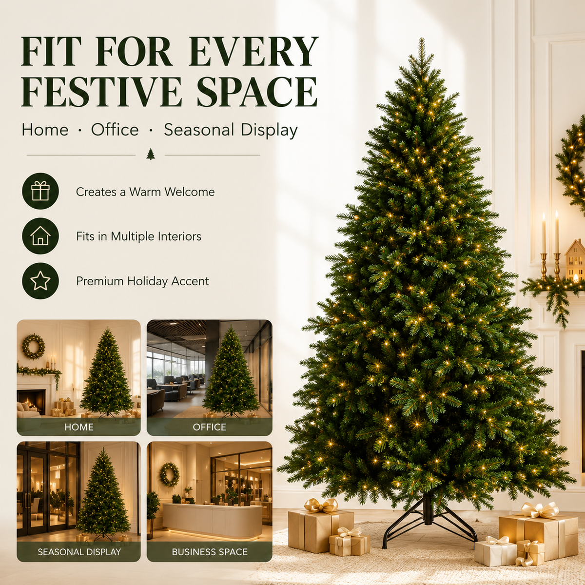 Künstlicher Weihnachtsbaum 120–180 cm aus PE/PVC