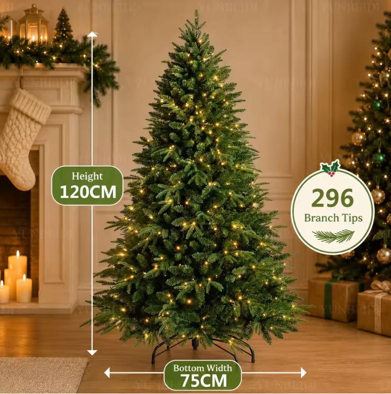 Künstlicher Weihnachtsbaum 120–180 cm aus PE/PVC