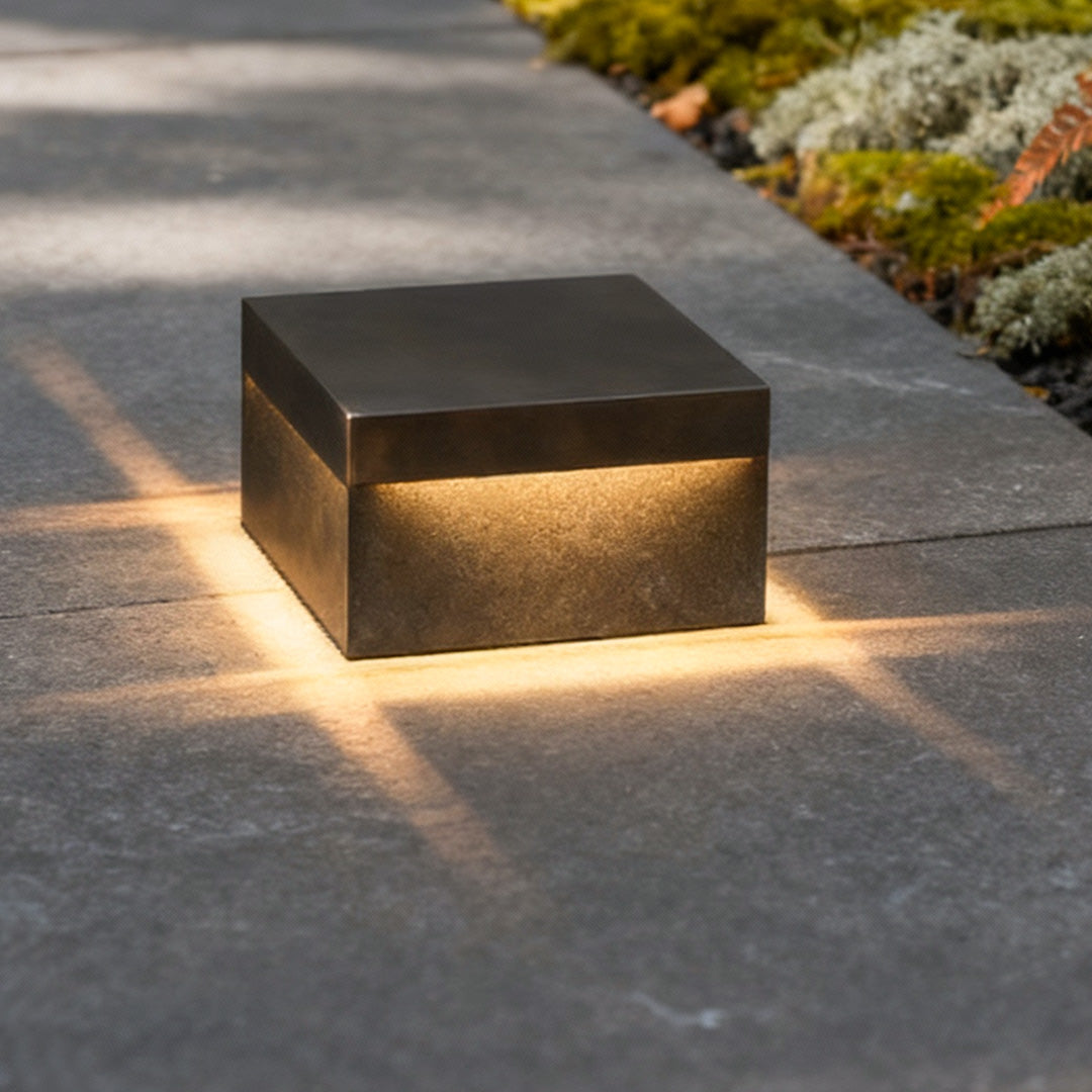 Säulenleuchte | Quadratisches Design, Edelstahlrahmen 6