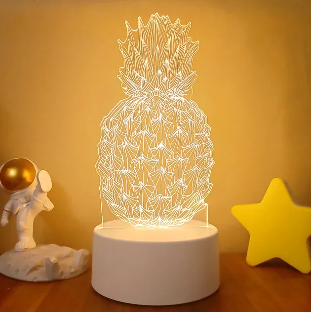 TropiGlow - 3D-Ananas LED-Nachtlicht