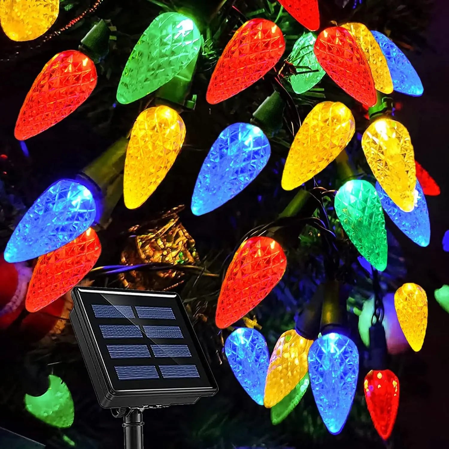 LumiFest Solar Lichterkette C6 Bunt LED für Garten & Weihnachten