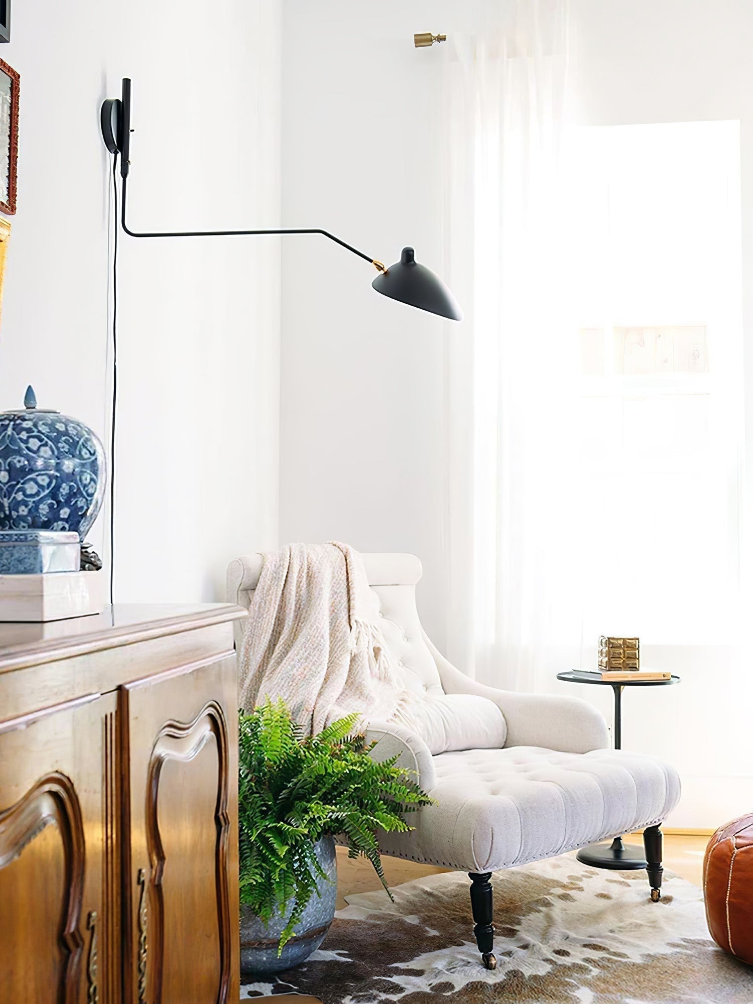 SerenLuce Wandleuchte – Modern, Gelenkarm, Schwarz, Für Wohnzimmer