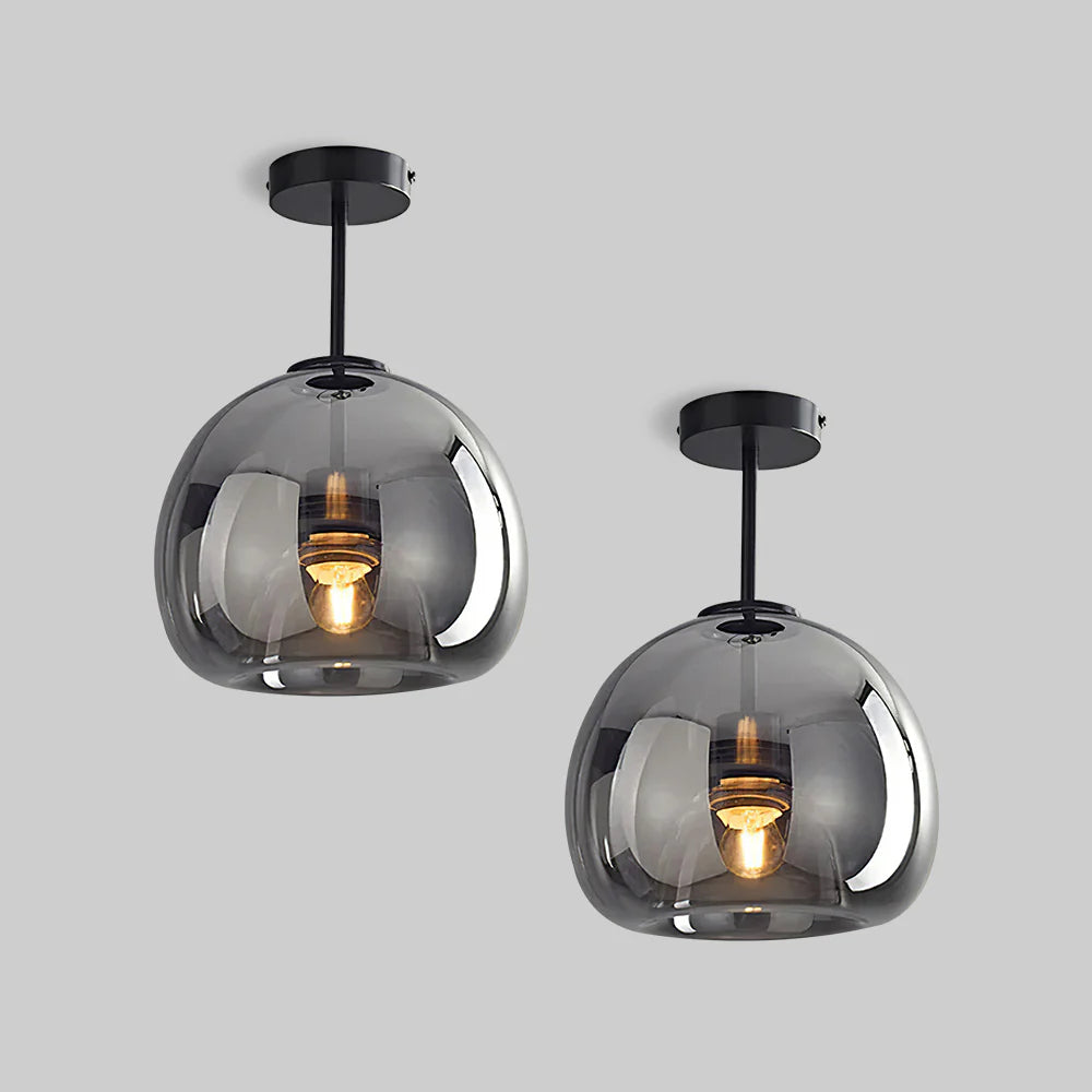 AuriLume Deckenlampe Modern Glas Kupferoptik für Wohnzimmer