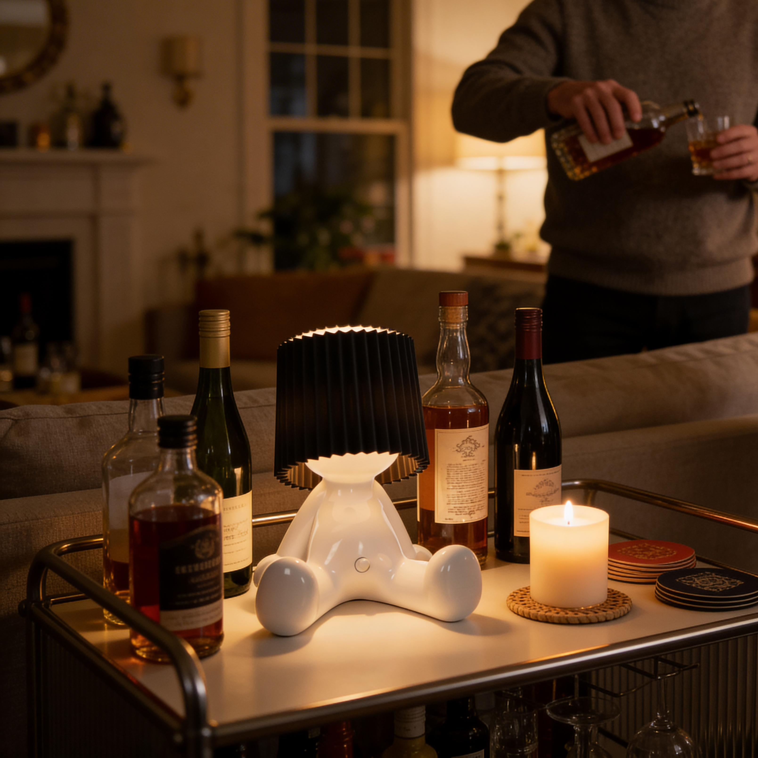 Sitz-Bruno – Witzige Akku-Tischlampe sitzend | 8 Farben LED