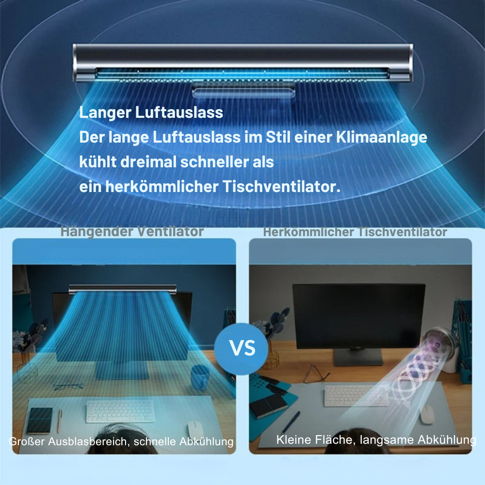 USB Ventilator | Flügelloses Design, Einstellbarer Luftstrom