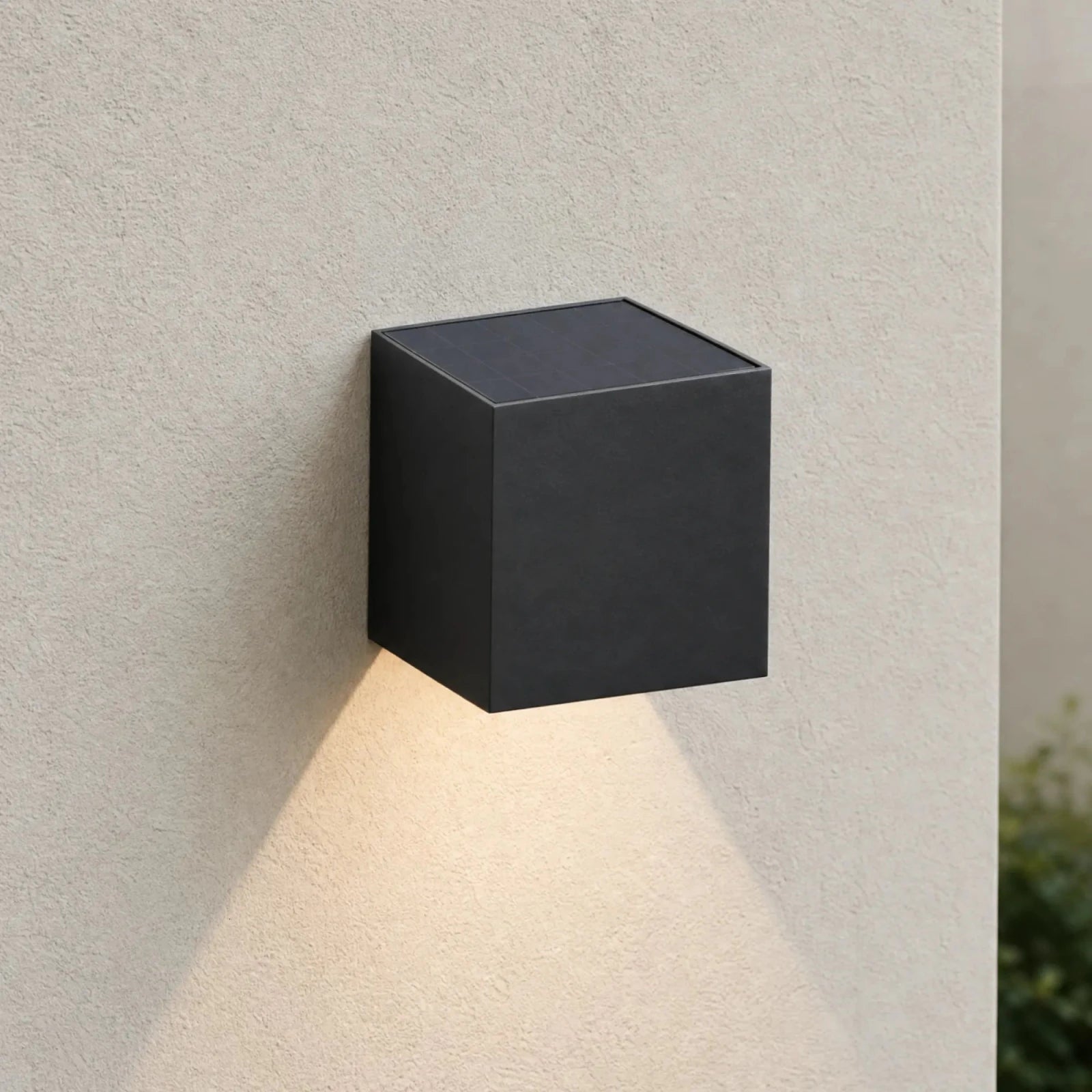 Solar-Außenwandleuchte | Kubische Form, Verstellbare Balken 0
