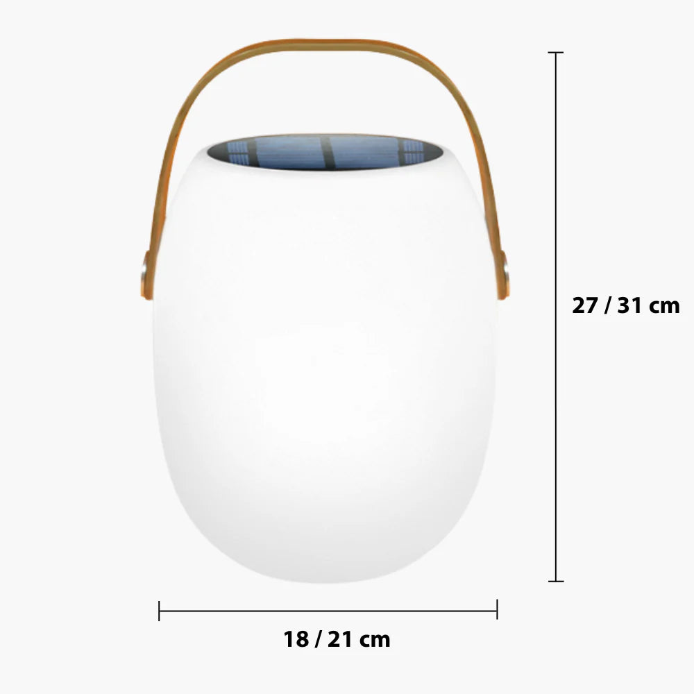 Solar Tischleuchte LED Warmweiß Außen für Terrasse und Balkon IP65 Tragbar mit Griff Modern