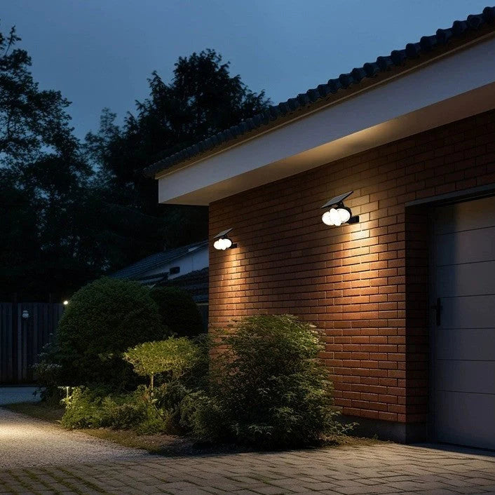 Solar Wandleuchte LED Warmweiß Außen IP65 für Fassade und Garten Modern Rechteckig Schwarz