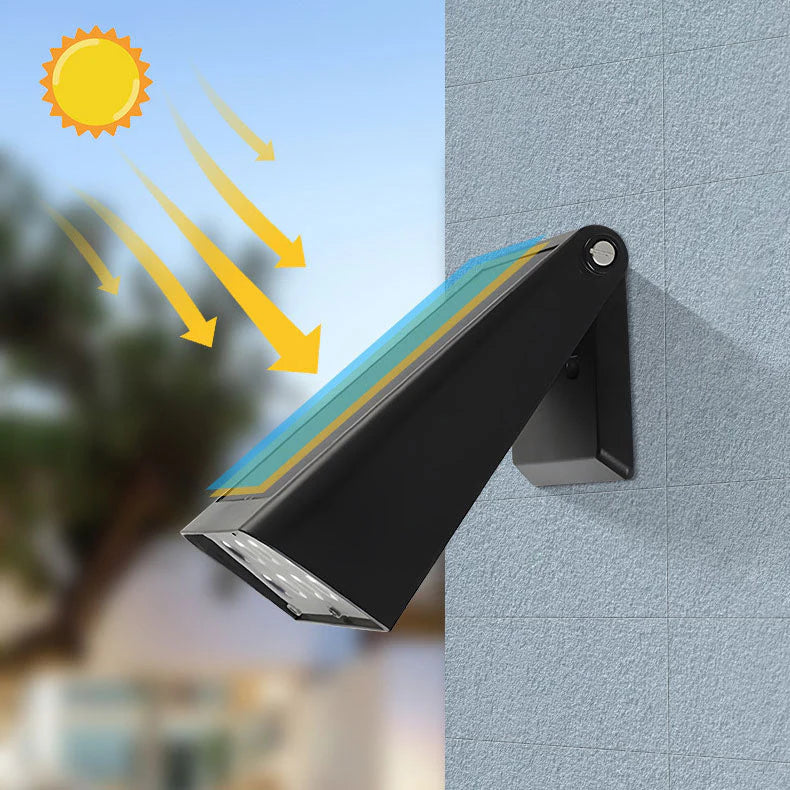 Solar Wandleuchte LED Warmweiß Außen IP65 für Fassade und Garten Modern Rechteckig Schwarz