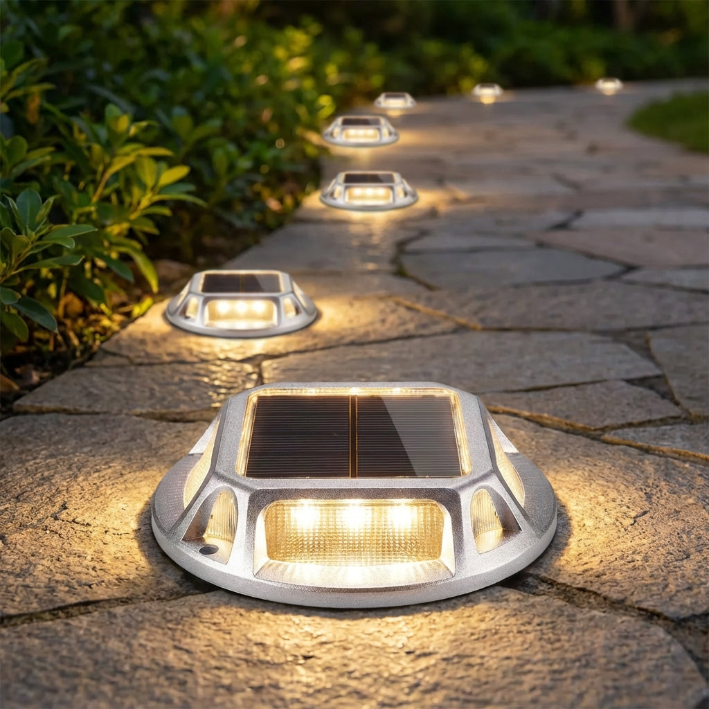 Solar Bodenleuchte LED IP68 Wasserdicht mit Dämmerungssensor Automatisches Ein und Ausschalten für Garten Weg Terrasse und Einfahrt