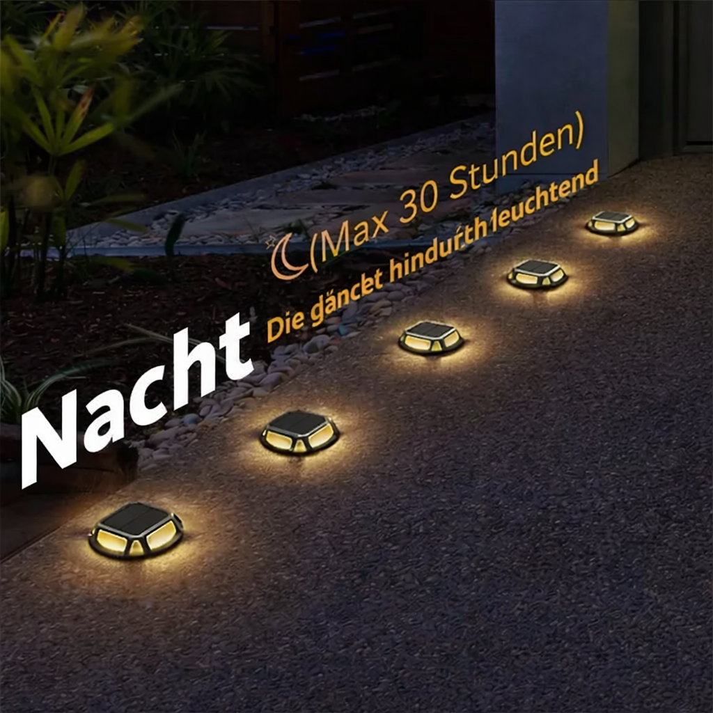 Solar Bodenleuchte LED IP68 Wasserdicht mit Dämmerungssensor Automatisches Ein und Ausschalten für Garten Weg Terrasse und Einfahrt