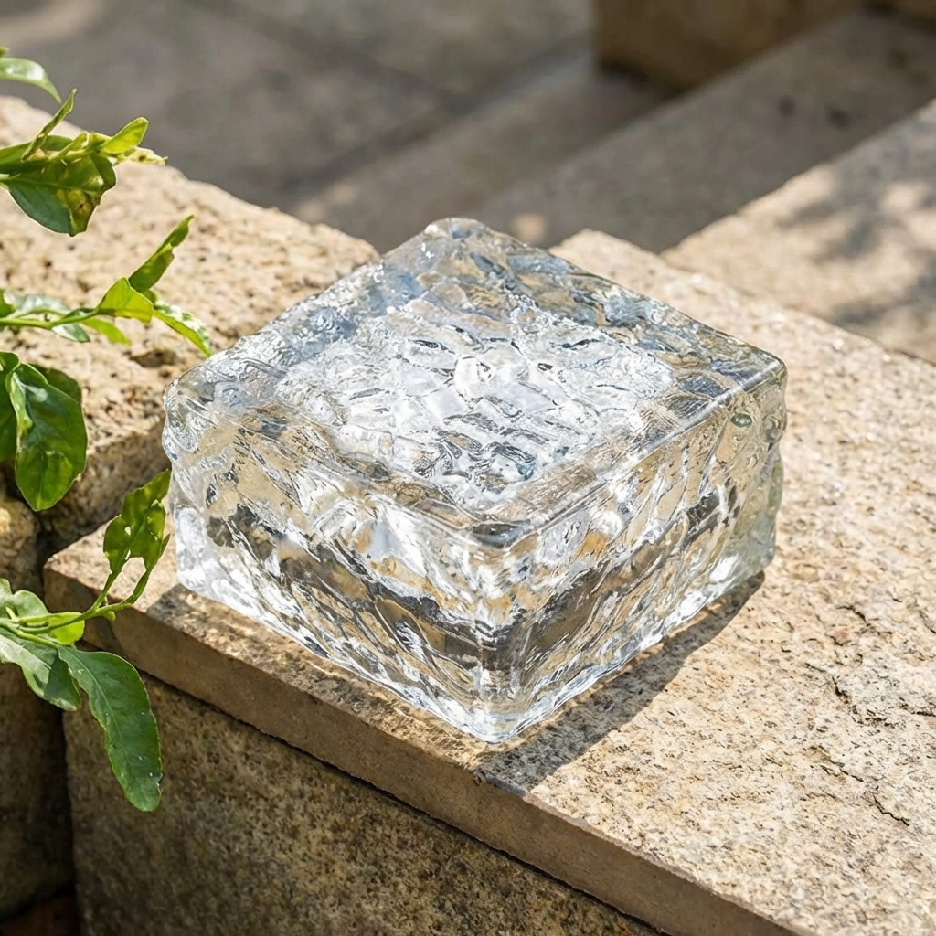 Solar LED Außenleuchte Eisziegel Quadratisch IP65 Wasserdicht Warmweiß Modern Retro für Garten Treppe und Terrasse