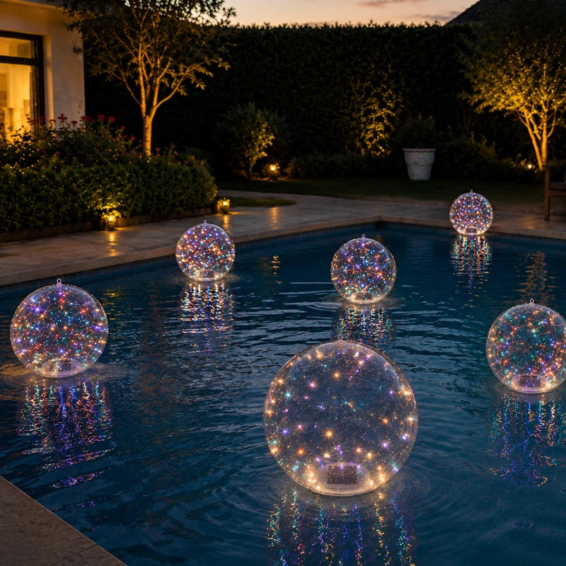 Solarlampe | Kugelförmige, Schwimmende Solarleuchte für Garten 5
